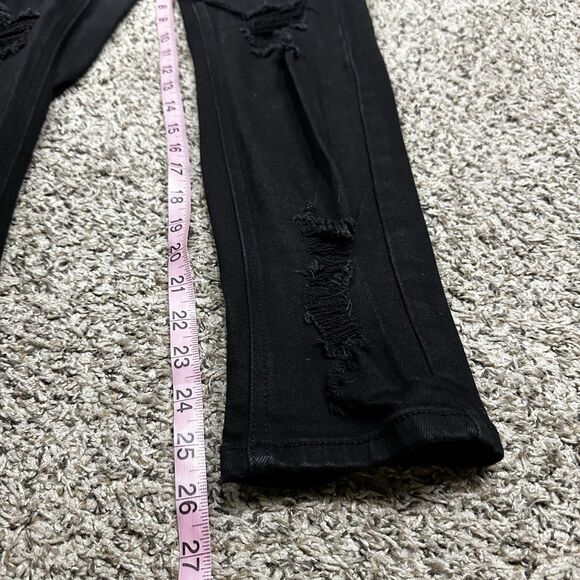 Wax Jean Women’s Size 14 Butt I Love You Stretch Distressed Black Stretch Skinny - Picture 11 of 11